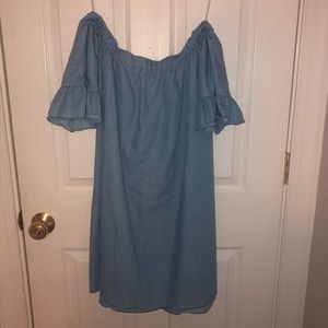 Off-the-Shoulder Jean Dress